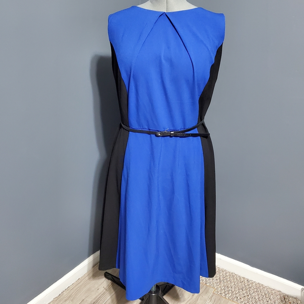 NWT Alyx Blue and Black Midi Dress Sleeveless Women's Size 22W